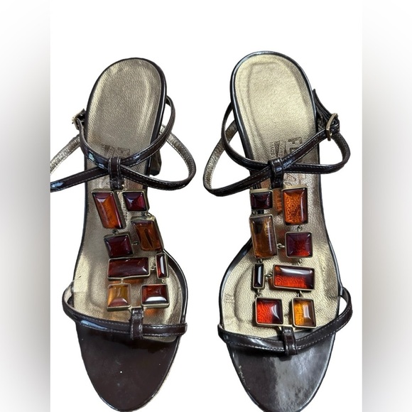 Salvatore Ferragamo Jeweled Heels. TAMARA WOMENS Size 6.5 L - Picture 11 of 15